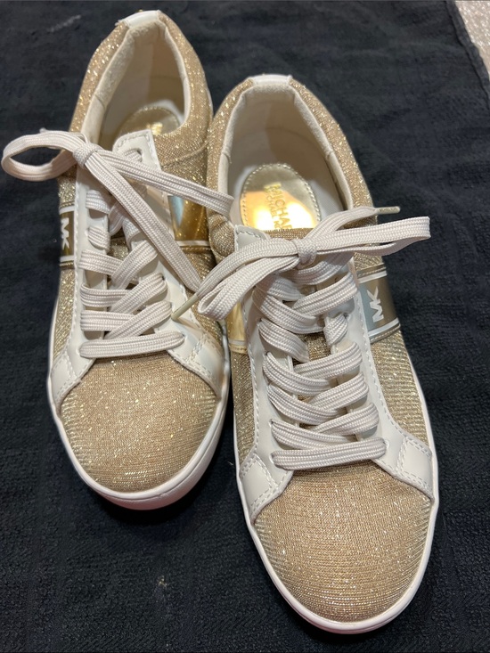 Michael Kors Shoes - Michael Kors Glitter Gold & White Low-Top Sneakers